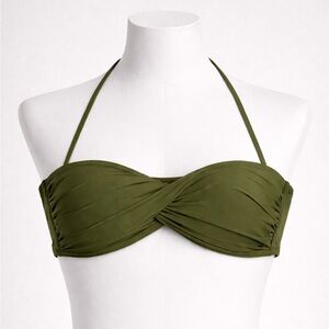 Turquoise Olive Green Bandeau Bikini Top – Removable Straps – Sexy Fit C/D/DD